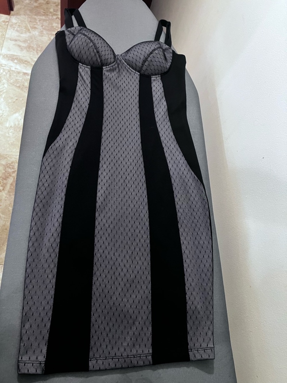 Kardashian Kollection Black with Pebble-Gray Accent Dress